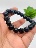 Blue Sapphire Bracelet 10 mm Size • Code # S7 • AAAA Quality • 7.5'' length • Natural Sapphire Beads • Sapphire Round Bracelet