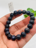 Blue Sapphire Bracelet 10 mm Size • Code # S7 • AAAA Quality • 7.5'' length • Natural Sapphire Beads • Sapphire Round Bracelet