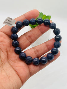 Blue Sapphire Bracelet 10.5 mm Size • Code # S15 • AAA+ Quality • 7.5'' length • Natural Sapphire  • Sapphire Round Bracelet