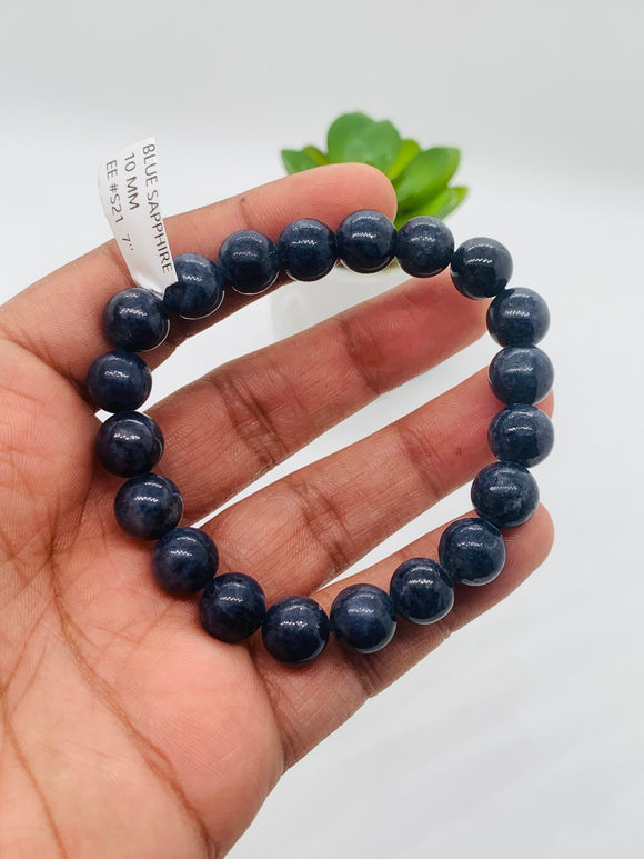 Blue Sapphire Bracelet 10 mm Size • Code # S21 • AAA+ Quality • 7.