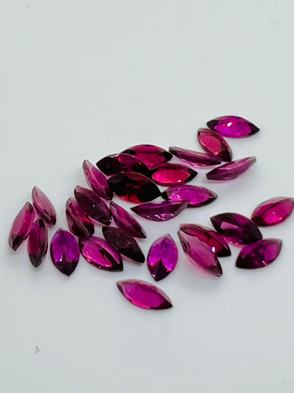 Rhodolite garnet marquise 4X8 MM Faceted  ,Pack of 5 pcs - Rhodolite Garnet Cut Cabochon - Garnet Loose Stone -AAA Quality, Purple Garnet