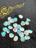 Ethiopian Opal Faceted Heart shape 7MM AAA Quality, pack of 1 Piece, Opal Cabochon - Ethiopian faceted Cabochon