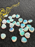 Ethiopian Opal Faceted Heart shape 7MM AAA Quality, pack of 1 Piece, Opal Cabochon - Ethiopian faceted Cabochon