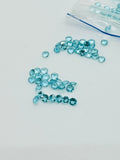 Apatite Faceted 3mm Size • Pack of 5 Pcs • AAA Quality • sky Blue Color • Natural Apatite faceted Round Cabochons