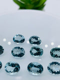 Aquamarine Oval faceted 8x10 mm Size  - Pack of 1 Piece - AAAA Quality -  Dark Blue Color -  Natural Aquamarine Stone