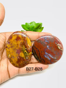 Bloodstone Cabochon • Code B27-B28 • Natural Bloodstone Cabs • Bloodstone Cabs • Perfect for Jewelry Making