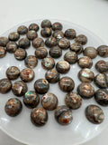 Abalone copper 10MM Shell Cabs, Pack of 5 pieces, Round cabochon for jewelry making,