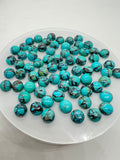 Turquoise 8mm Round Cabs- Quality AAA-Black Matrix Turquoise, gemstone cabs Pack of 5 pc- Black Matrix Turquoise Round Cabochon