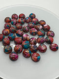 8MM Turquoise Pink Oyster Copper Cabochon • Pack of 5 Piece • AAA Quality • Round Cabs