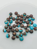 Copper Brown Turquoise 8mm Round Cabs- Quality AAA-Copper Turquoise, gemstone cabs Pack of 6 pc- Brown Copper Turquoise Round Cabochon