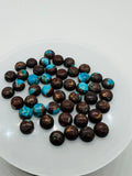 Copper Brown Turquoise 6mm Round Cabs- Quality AAA-Copper Turquoise, gemstone cabs Pack of 6 pc- Brown Copper Turquoise Round Cabochon