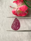 Natural Ruby Carving Cabs - Code D1- D8   - AAA Quality - Glass Filled Ruby Carving Stone - Flat Back Cabochons