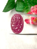 Natural Ruby Carving Cabs - Code D9- D14   - AAA Quality - Glass Filled Ruby Carving Stone - Flat Back Cabochons