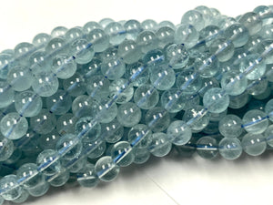 Aquamarine Round Beads 6mm Size - AA+ Quality- Perfect Round Beads- Wholesale Price- Length 40 cm- Blue Aquamarine Beads