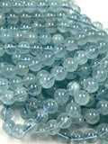 Aquamarine Round Beads 6mm Size - AA+ Quality- Perfect Round Beads- Wholesale Price- Length 40 cm- Blue Aquamarine Beads