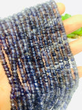 Iolite Faceted 5mm, Roundel faceted Beads, length 14”,Iolite roundel faceted, Natural Iolite. size variance 4.5-5MM