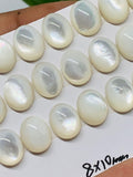 Mother of Pearl, white MOP 8X10mm Oval Shape • AAA Quality • Pack of 4 pieces