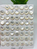 6MM Mother of Pearl Cabochon - white MOP Round Cabs   • AAA Quality • Pack of 6 pieces