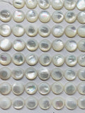 8MM Mother of Pearl Cabochon - white MOP Round Cabs   • AAA Quality • Pack of 6 pieces