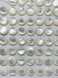 8MM Mother of Pearl Cabochon - white MOP Round Cabs • AAA Quality • Pack of 6 pieces