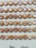 8MM Mother of Pearl, Pink MOP Round Shape  • AAA Quality • Pack of 4 pieces