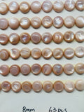 8MM Mother of Pearl, Pink MOP Round Shape • AAA Quality • Pack of 4 pieces