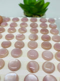 8MM Mother of Pearl Cabochon - Pink MOP Round Cabs • AAA Quality • Pack of 6 pieces