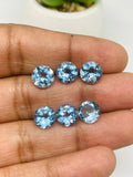 8MM Swiss Blue Topaz faceted Cabs ,natural gemstone cabochon , Pack of 1 pc , AAA grade gemstone