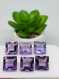 Amethyst 10MM Faceted Square-  Pack of 1 Piece - African Amethyst Square Cut Stone - Natural Amethyst Loose Stone