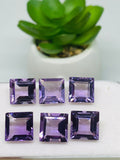 Amethyst 10MM Faceted Square-  Pack of 1 Piece - African Amethyst Square Cut Stone - Natural Amethyst Loose Stone