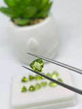 7MM Peridot Trillion faceted Pack of 2 PC - Natural Peridot Trillion Cut - Peridot loose Stones .Peridot faceted cabs