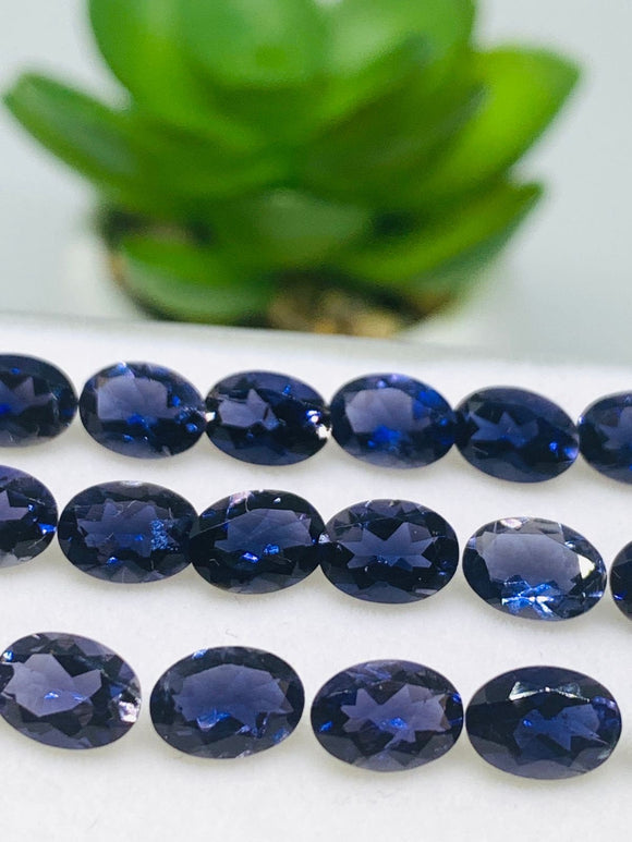 Iolite 5X7 MM Faceted Oval • Pack of 5 Pcs • AAA Quality • Iolite Round Cut Stone • Iolite Stones