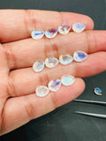 Moonstone Faceted 8X6MM Pear, Cabochon AAA Quality Moonstone Faceted Cabochon- Pack of 4 Piece