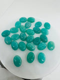 Amazonite Oval Cabochons 10x14 mm | Pack of 2 Pcs | AAA Quality | Natural Peruvian Amazonite Cabochons