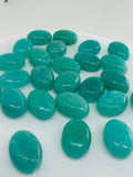 Amazonite Oval Cabochons 10x14 mm | Pack of 2 Pcs | AAA Quality | Natural Peruvian Amazonite Cabochons