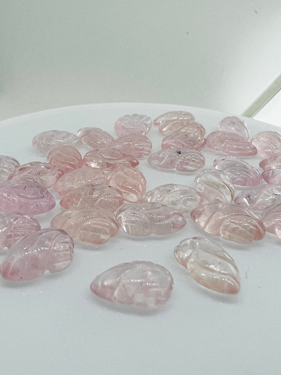 Morganite Carving leaf • 8x12  mm Size  • Pack of 2 Pcs •  AAA Quality • Natural Morganite  Cabochon • Morganite Carving pear