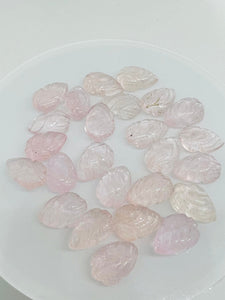 Morganite Carving 10X15MM Leaf, Pack of 2 Pcs •  AAA Quality • Natural Morganite  Cabochon • Morganite Carving pear