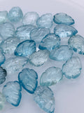 Aquamarine  Carving Leaf Shape •8-9X12-13 MM  Sizes AAA Quality • Natural Aquamarine • Medium Blue Aquamarine  Carving pear