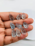 Aquamarine  Carving Leaf Shape •  8-9X15-17 MM Sizes AAA Quality • Natural Aquamarine • Medium Blue Aquamarine  Carving pear