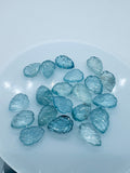 Aquamarine  Carving Leaf Shape •  10X13-15 MM Sizes AAA Quality • Natural Aquamarine • Medium Blue Aquamarine  Carving pear