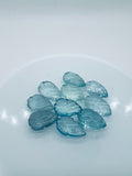 Aquamarine  Carving Leaf Shape •  10-11X 15-17 MM Sizes AAA Quality • Natural Aquamarine • Medium Blue Aquamarine  Carving pear