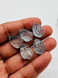 Aquamarine  Carving Leaf Shape •  12X16-17,12x19-21MM Sizes AAA Quality • Natural Aquamarine • Medium Blue Aquamarine  Carving pear