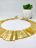 Yellow MOP Necklace - 14x5 to 40x6 mm Size - AAA Quality- Hand Braided Beads Pendant Necklace- Irregular Trapezoid Beads Necklace