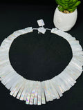 White MOP Necklace - - AAA Quality- Hand Braided Beads Pendant Necklace- Beads Necklace