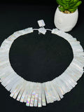 White MOP Necklace - - AAA Quality- Hand Braided Beads Pendant Necklace- Beads Necklace