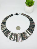 Black Mother Of Pearl Necklace • 15-40X6 mm Size •   AAA Quality • Length 20.7 Inch • Natural Black MOP necklace