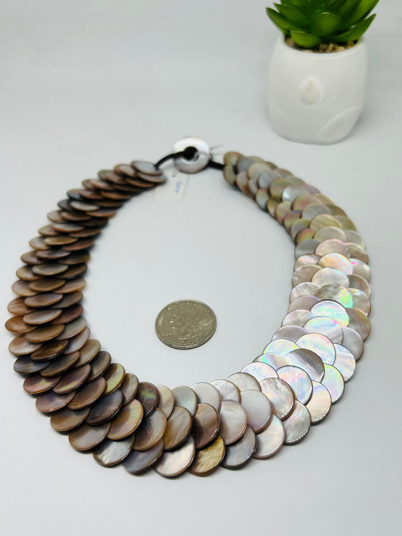 Pink  Mother Of Pearl Necklace • 15mm Size •   AAA Quality • Length 20.7 Inch • Natural Pink MOP necklace