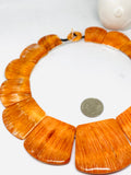 Spiny Oyster Shell Necklace • 28 -53 mm Size • AAA Quality • Natural Shell • Shell Necklace • Orange Color