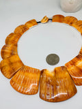 Spiny Oyster Shell Necklace • 28 -53 mm Size • AAA Quality • Natural Shell • Shell Necklace • Orange Color