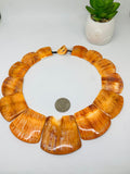 Spiny Oyster Shell Necklace • 28 -53 mm Size • AAA Quality • Natural Shell • Shell Necklace • Orange Color